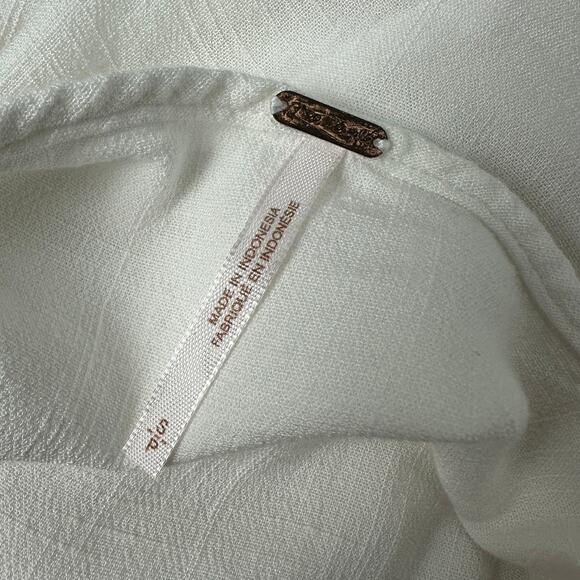 Free People Womens Clear Skies Cold Shoulder Long Sleeve White Mini Dress Small - Picture 7 of 8